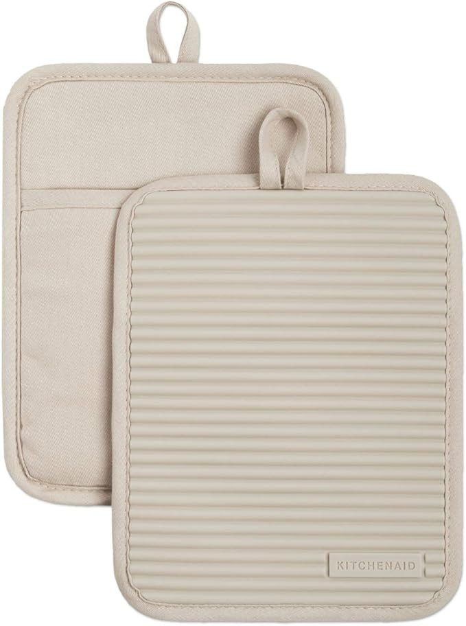 KitchenAid Ribbed Soft Silicone Pot Holder 2-Pack Set