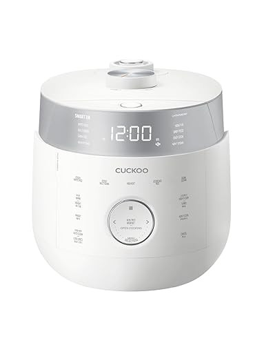CUCKOO Twin Pressure Rice Cooker 6-Cup Uncooked / 12-Cup Cooked with Induction Heating Technology, 19 Menu Modes with Voice Guide, Full Stainless Steel Inner Pot, White (CRP-LHTAR0609FW)