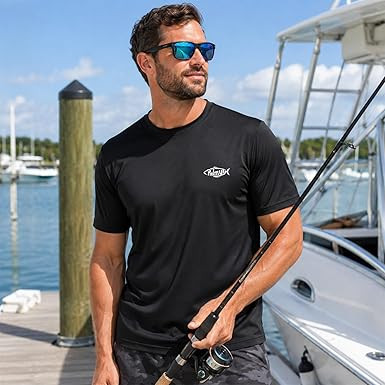 Palmyth Fishing Shirts for Men Sun Protection Shirts Short Sleeve UPF 50+ T-Shirt Tee Quick Dry