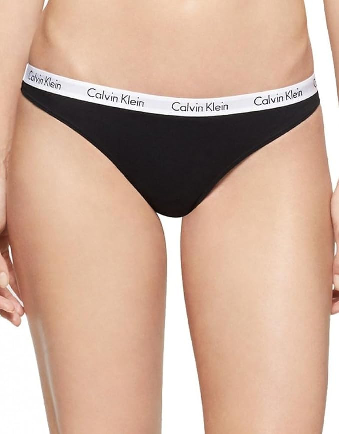 Calvin Klein womens Carousel Logo Cotton Stretch Thong Panties, Multipack