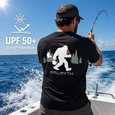 Palmyth Fishing Shirts for Men Sun Protection Shirts Short Sleeve UPF 50+ T-Shirt Tee Quick Dry