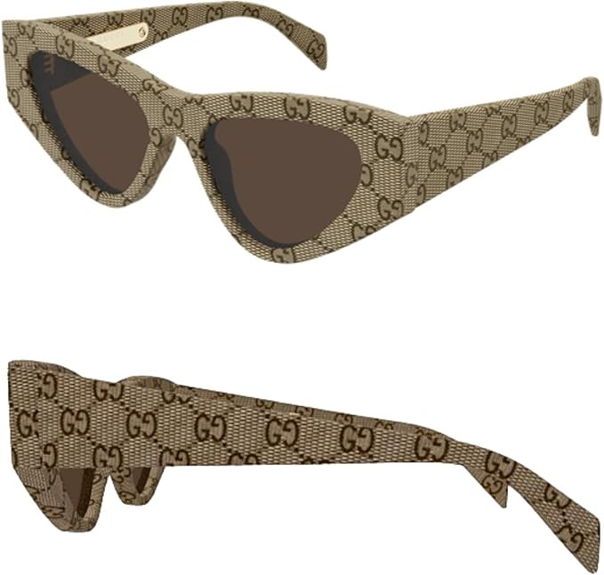 Gucci GG2019S Runway Monogram Pattern Cat-Eye Shape Sunglasses