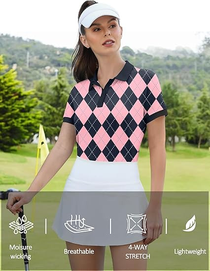 LOMON Womens Golf Polo Shirts Short Sleeve Collared Tops Lightweight Moisture Wicking Tennis Activewear S-XXL
