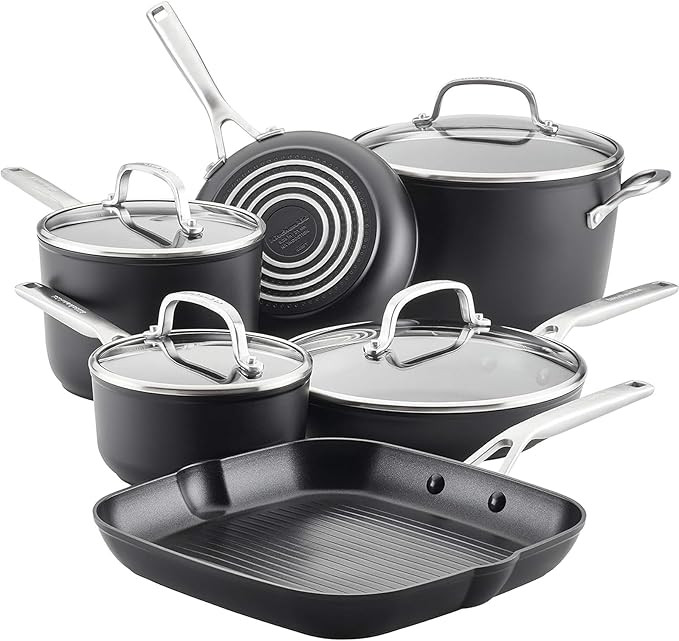 KitchenAid Hard Anodized Induction Nonstick Cookware Pots and Pans Set