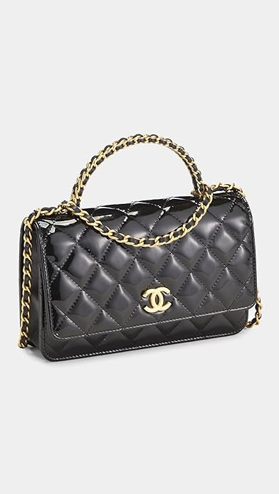 WHAT GOES AROUND COMES AROUND Women's Pre-Loved Chanel Leather Patent Top Handle Wallet On ChainWHAT GOES AROUND COMES AROUND Women's Pre-Loved Chanel Leather Patent Top Handle Wallet On ChainWHAT GOE