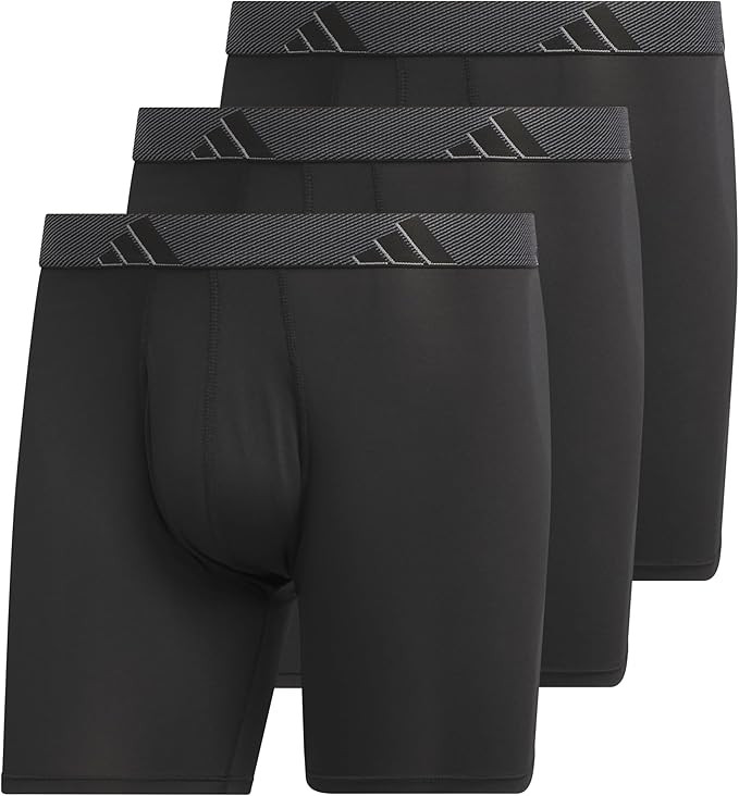 adidas Men's Microfiber Boxer Briefs (3-Pack or 5-Pack) Performance Stretch Moisture-Wicking Underwear