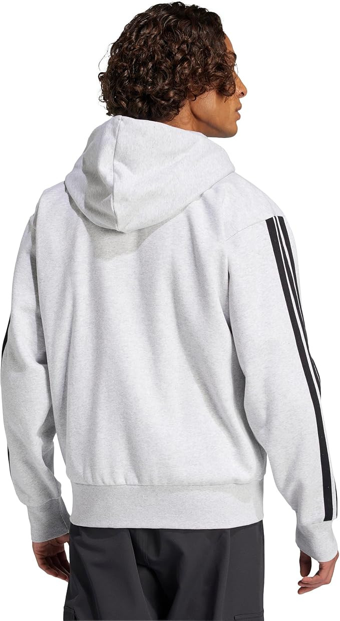 adidas mens Essentials 3-stripes Fleece Full-zip Hooded Track Top