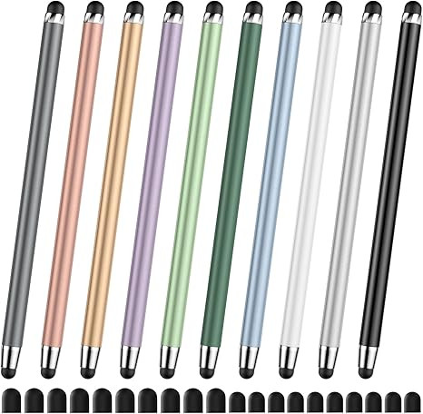 10 Pack Stylus,Stylus Pen for Touchscreen.Universal Capacitive Stylus.2-in-1 Dual Rubber Tip,High Precision & Sensitivity.Stylus Pen